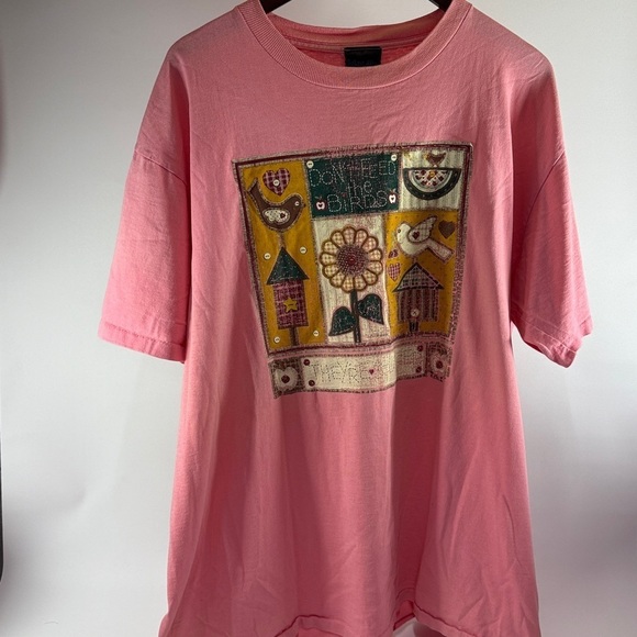 robert allan sportswear Tops - Vintage “Don’t feed the birds” Graphic T-Shirt 90’s